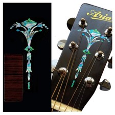 Inlay Sticker Decal for Guitar Headstock - Old Torch - Abalone Mix