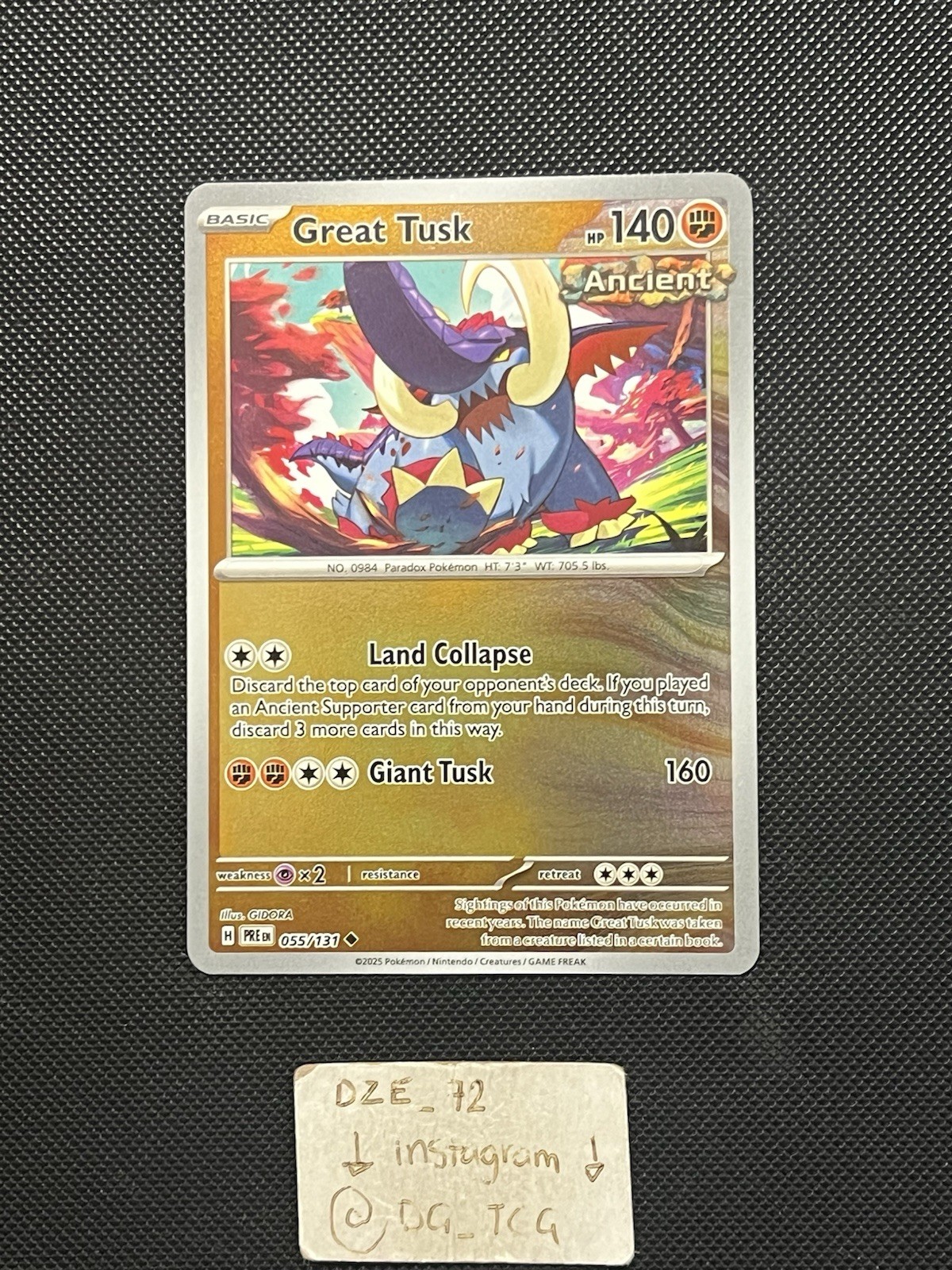 Pokemon Prismatic Evolutions - Great Tusk - 055/131 - Reverse Holo - M/NM