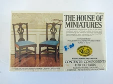 X-Acto House of Miniatures Straight Leg Chippendale Chair No. 40028 SEALED