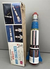 1960s Vintage Nomura Apollo-X Moon Challenger Battery Operated Rocket Toy Japan