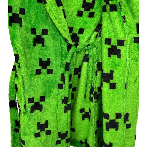 Minecraft "Green Grin" Creeper Robe Bathrobe Official Size 8 - Picture 6 of 9