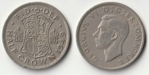 1949 George VI Half Crown — photo from the most recent tracked eBay sale