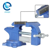 4.5" Vice For Workbench With Anvil Swivel Locking Base Table top Clamp