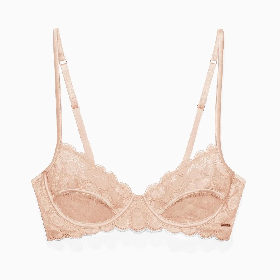 SAVAGE X FENTY Mod on the Moon Unlined Demi Bra in Gold Dust Brown Size 38B - Image 3 of 4