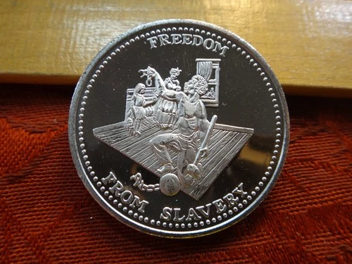 Freedom from Slavery Johnson Matthey 1 Oz .999 Silver Bullion Round - No Reserve
