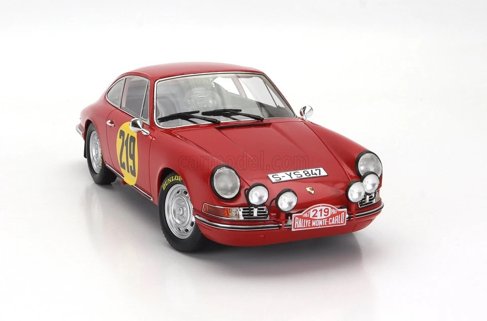 MODELLINO AUTO STATICO MATRIX PORSCHE 911S RALLY MONTECARLO 1967 ELFORD 1/18 - Immagine 4 di 4