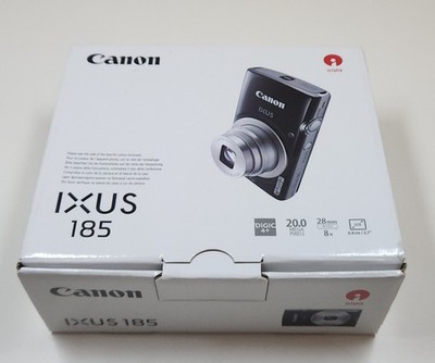Canon IXUS 185 20.0MP Compact Digital Camera Black 8x Zoom 2.7in LCD NIB, Tested