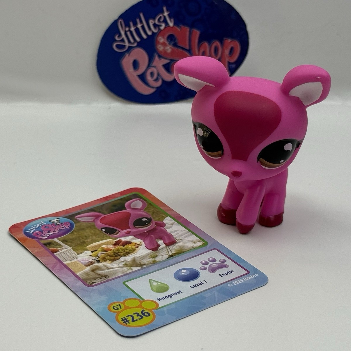 DEER #G7 #236 W/ Card - Authentic Littlest Pet Shop - Hasbro LPS