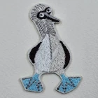 Blue Footed Booby Embroidered Patch Iron Sew Stick On Motif Clothes Embroidery