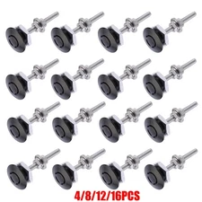 Black Push Button Quick Release Hood Bonnet Pins Lock Clip Car Bumper Latch Kit