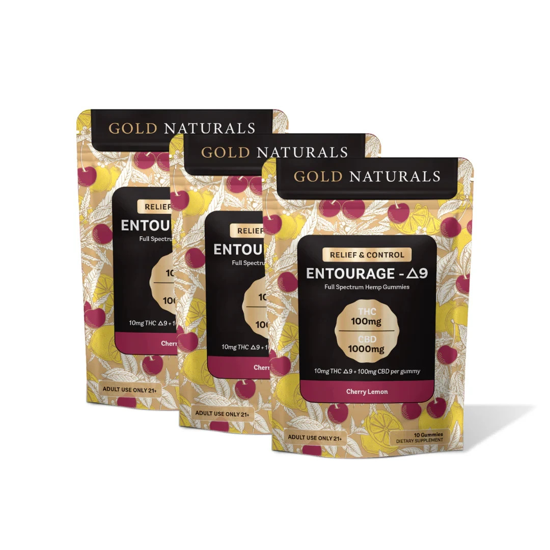 Gold Naturals 10 Mg Entourage Gummy Bundle Gummies for Relaxation Sleep Support