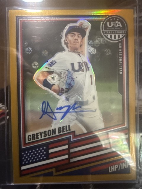 2026 Panini Usa Baseball Stars And Stripes Greyson Bell Gold Auto 10/10