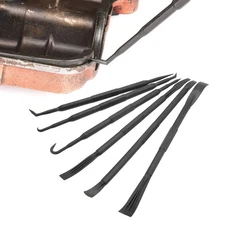 6PCS/Set Prying Bar Hook Set Double Ended ABS Black for Removing O Ring Sealing