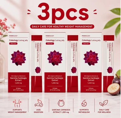 3 Pack FOODOLOGY Coleology Cutting Jelly 25g 10 Sticks Weight Loss Supplements - image 1 of 4