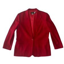 Vintage Requirements Red Wool Blazer Womens Size 14 Single Button Jacket