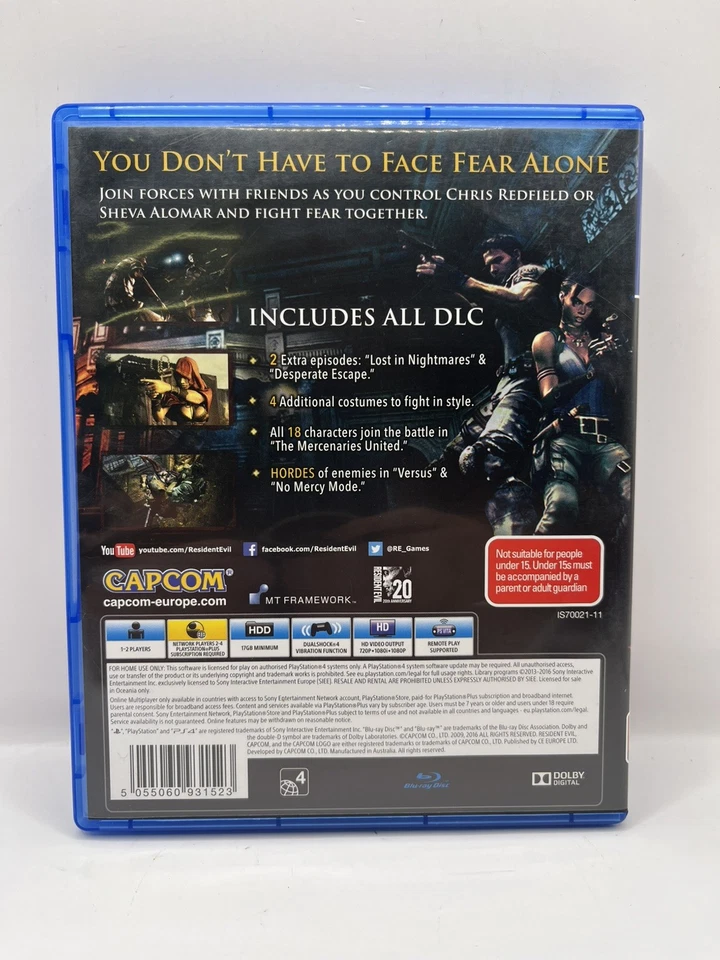 Resident Evil 5 PS4 PlayStation 4 Free Post  - image 2 of 4