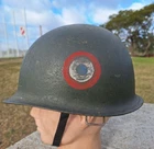 CHILEAN ARMY US M1 HELMET & LINER WITH DECALS BEAGLE CHANNEL WAR'S DEFENSE 1978