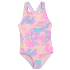 Lands' End Girls' UPF 50 Stretch Crisscross Back One Piece Swimsuit, Pink Mu...