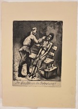 AUGUST WILHELM DRESSLER: Radierung "Sie glaubte an die Befreiung"