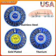 120pcs Dental Screw Post Gold/Steel Plated Titanium Kit Conical Root Canal Pins