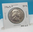 1963-P Franklin Fifty Cent Piece / Half Dollar / Mint State 65 (B)