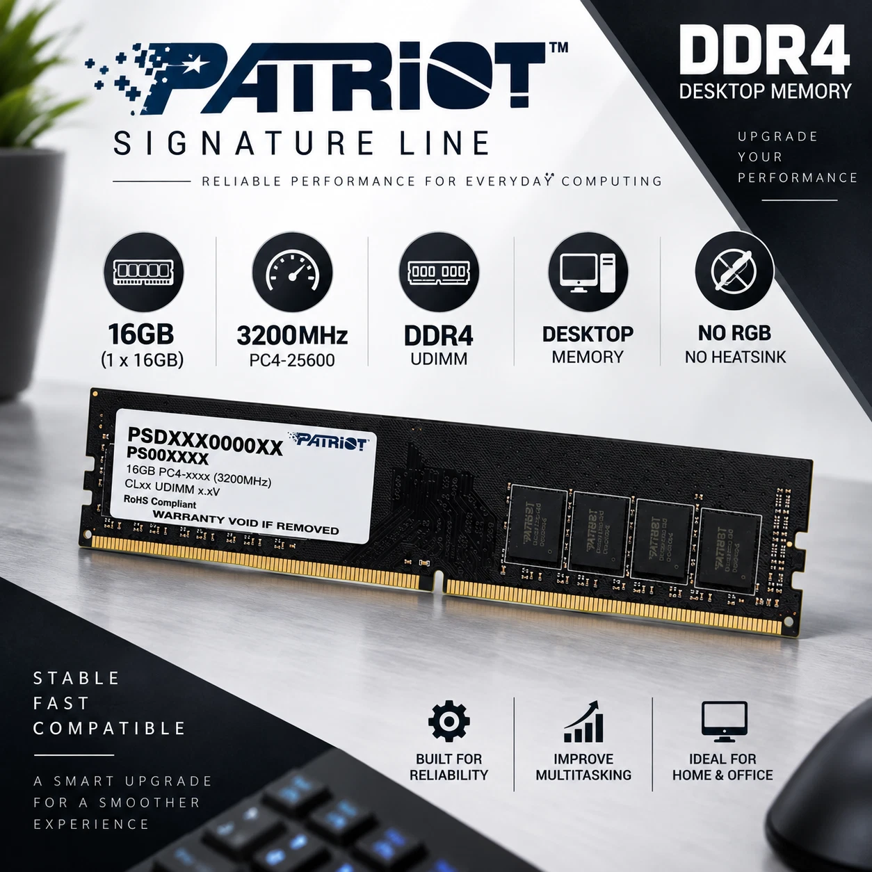 Patriot Signature Line 16GB DDR4 3200MHz Desktop RAM