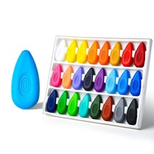 Crayons for Kids 24 Colors, Non Toxic Washable Crayons for Toddlers 13, Unbre...