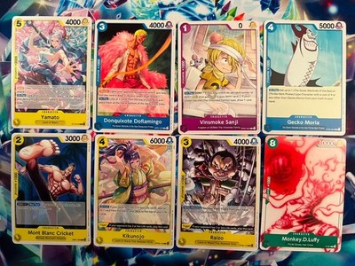 8 One Piece Karten Lot   Yamato ST13-016, Sanji OP07-061, Luffy P-061