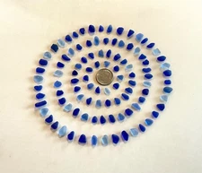 Beach Sea Glass Cobalt & Cornflower 100 pieces Tinies Genuine surf-tumbled