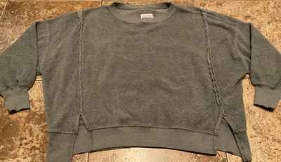 AMERICAN EGALE WOMENS   THIS FEELS SERIOUSLY HUGGABLE  SWEATER (SIZE XS) GREY