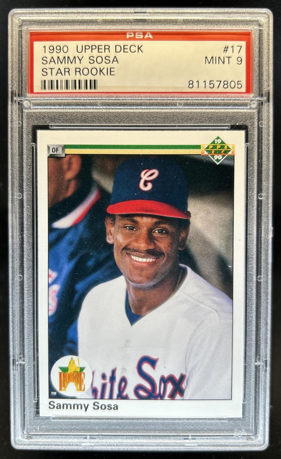 1990 Upper Deck Sammy Sosa Rookie RC #17 White Sox PSA 9