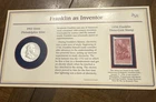 1962 Benjamin Franklin As Inventor-Half Dollar Coin & 1956 Stamp Set