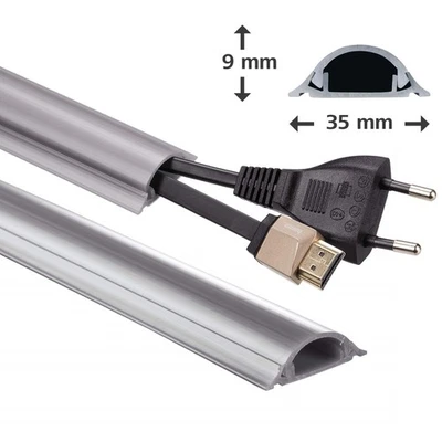 Hama PVC Kabelkanal 1m Kabelleiste Leitungskanal Kabel Kanal Wand Boden TV HiFi - Bild 1 von 4