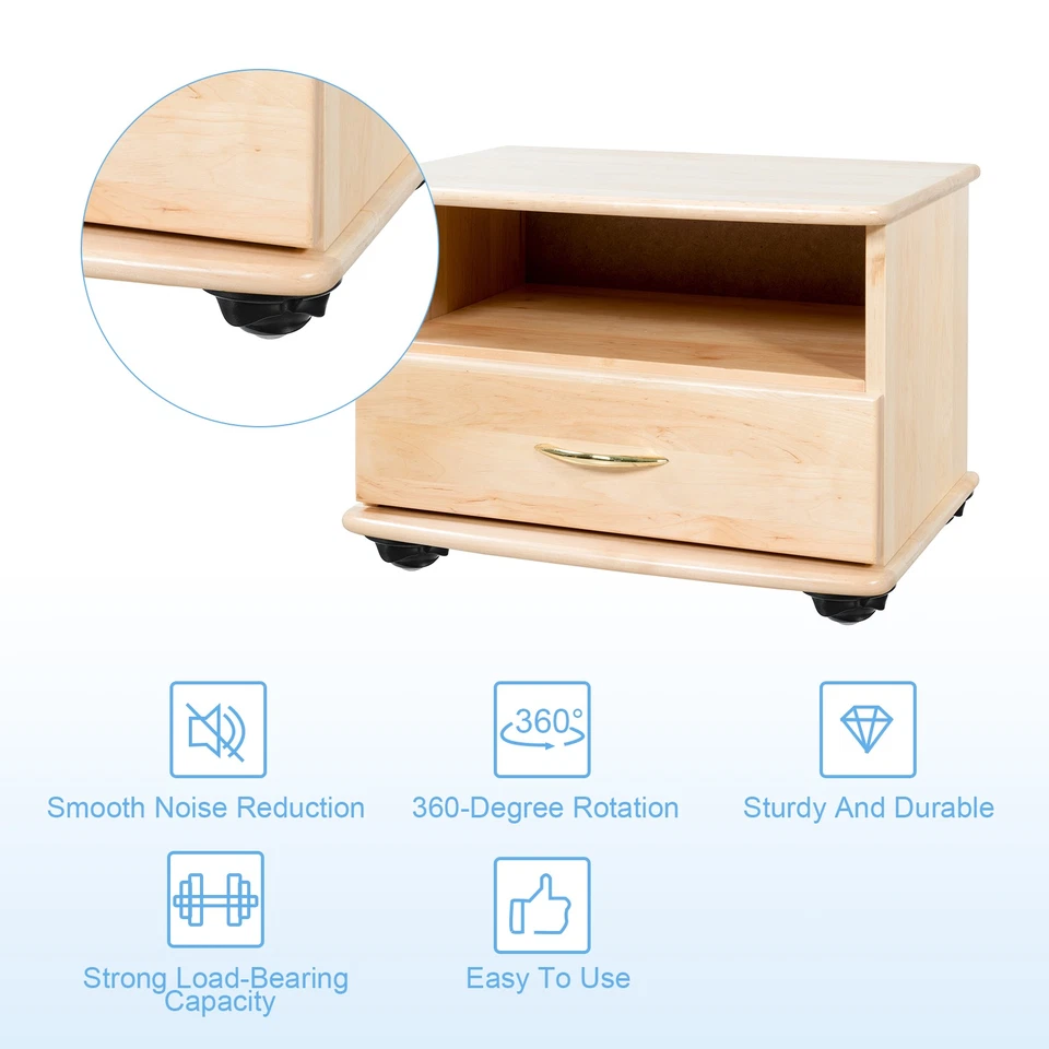 Selbstklebende Lenkrollen, Kunststoff 1,02 x 0,47" Schwenkrollen (6stk, Weiß) - Bild 4 von 4