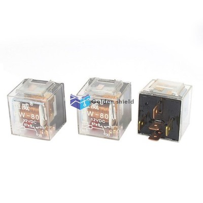 3 Pcs Vehicle Car Control Circuits Red Light SPDT 5 Pin Power Relay DC 12V 80A  