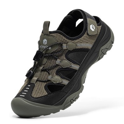 FitVille Mens Walking Sandals Wide Closed Toe Hiking Sandal Outdoor Casual Shoes