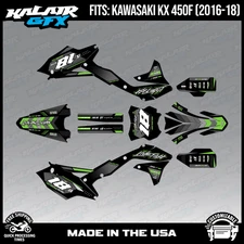 Graphics Kit for Kawasaki KX450F (2016-2018) KX 450F Rebel - GREEN
