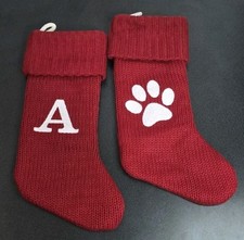 2 New Wondershop Initial Monogram Knit Christmas Stocking Red Letter Pet