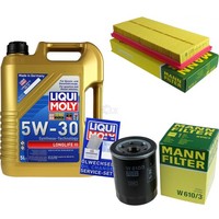 Mann Inspektionspaket Liqui Moly 5L 5W-30 FüR Fiat Stilo 1.4 16V Idea