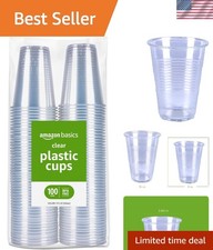 Small Disposable Clear Plastic Cups, 9oz, 100 Count