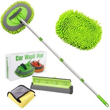 62-Inch Car Wash Mop Kit with Long Handle Brush for Cars Trucks