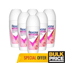 Rexona Rose Glow Roll-On Skin Brightening Deodorant Brightens Underarms 6-Pack