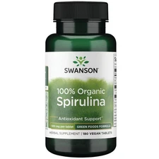 Swanson certified organic spirulina 500 mg 180 Tablets