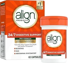 Align Probiotic Supplement - 63 Caps Digestive Support Bloating Gas - EXP 6/2028