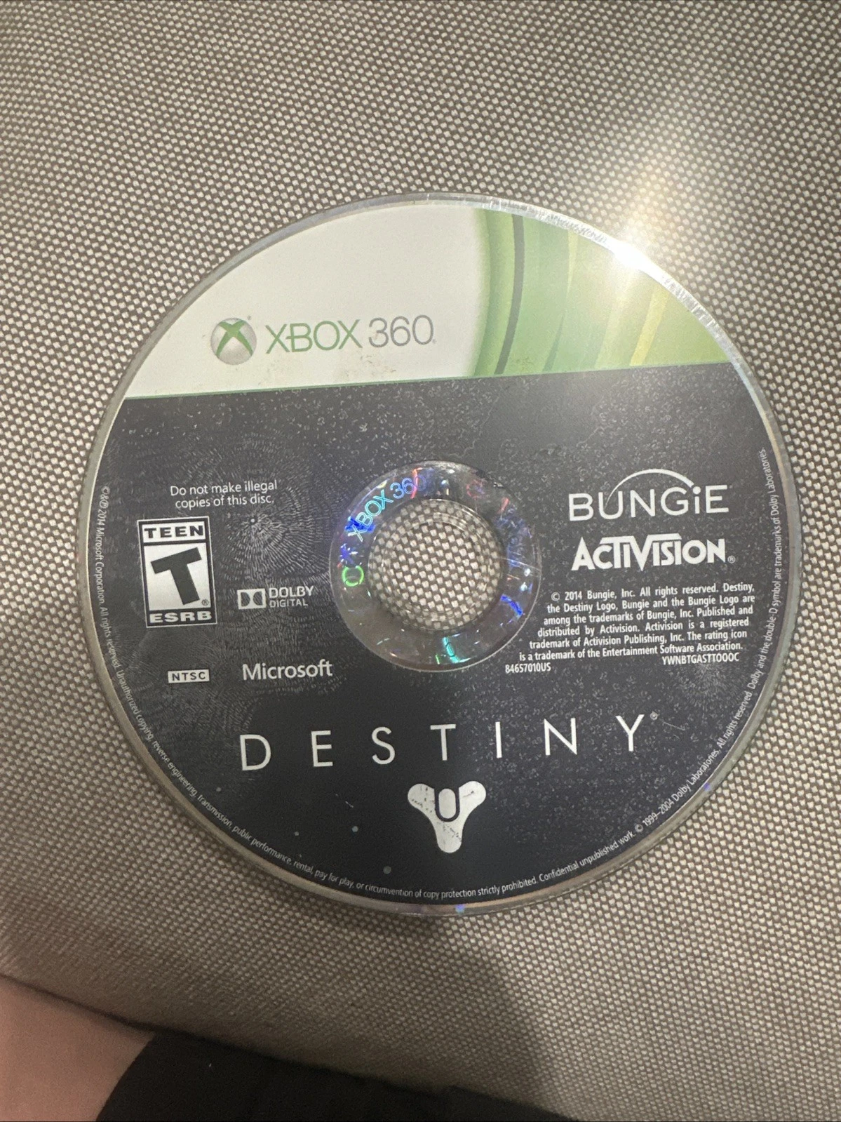 Destiny (Microsoft Xbox 360, 2014) **DISC ONLY**