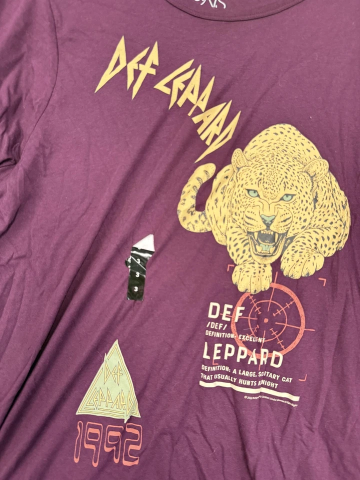 Camisa Def Leppard Mujer 3X Púrpura Manga Larga Torrid The Vinyl Icons 1992 Banda Foto 4 de 4