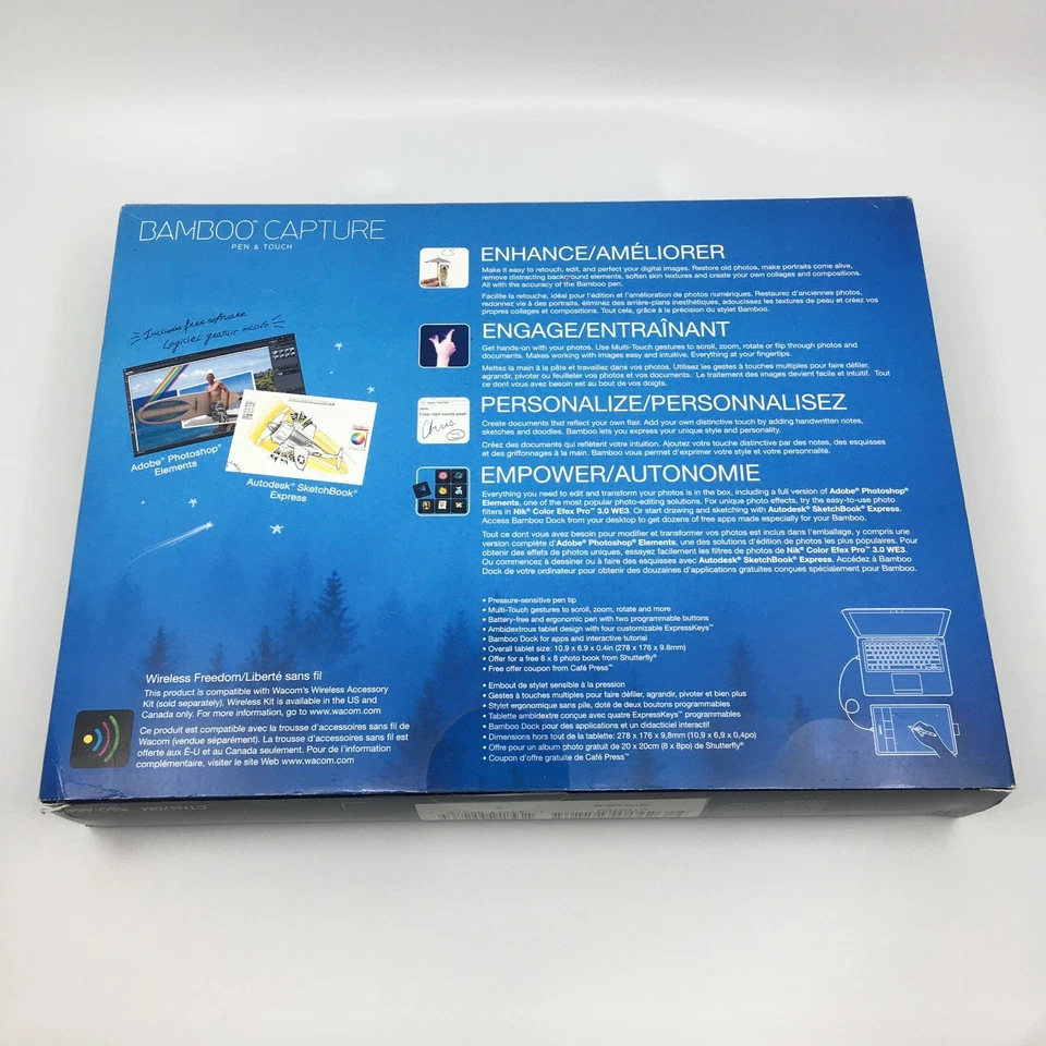 Wacom Bamboo Capture Pen & Touch Pad CTH470M KSO-A642 Adobe Photoshop Elements - Image 2 of 4