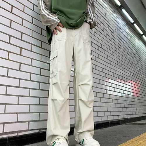 Cotton Washed Canvas Overalls - Durable Loose Straight Men's Lumberjack Casual Pants