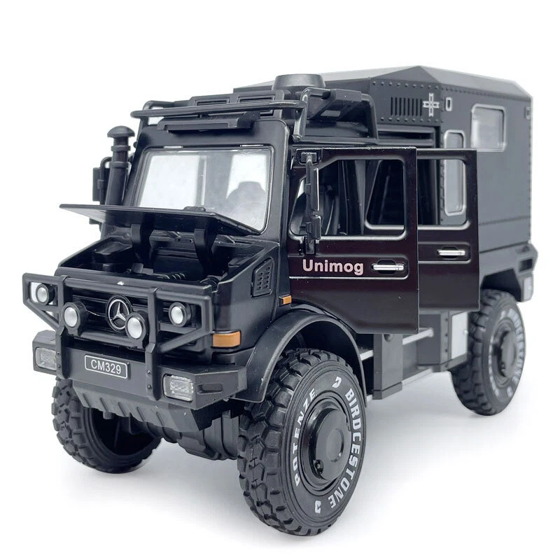 1:28 Unimog Automodell Wohnmobile Camper Die Cast Spielzeug fur Kinder Schwarz