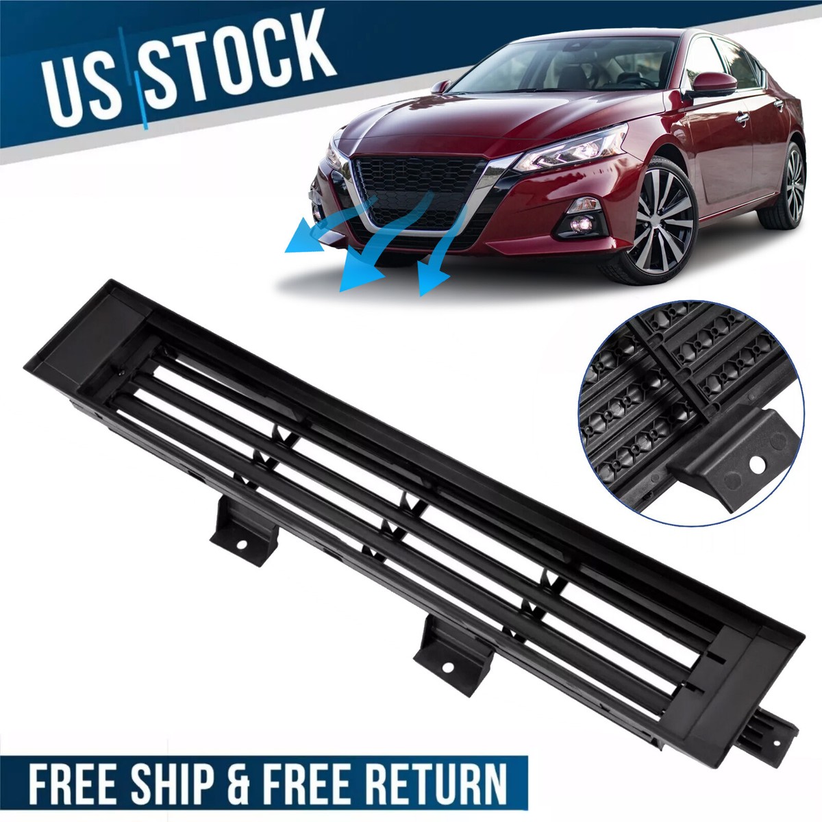 日産純正部品　プリー　A2303-AA100 For Nissan Altima 2019-22 Radiator Grill Air Shutter Intake W/o